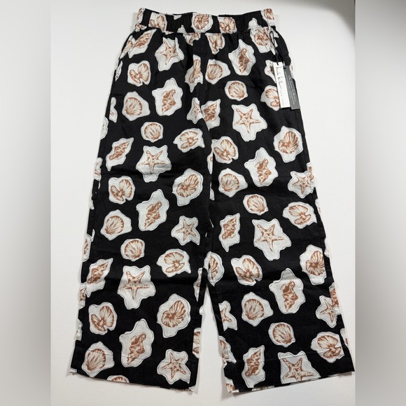 Nicole Miller Pants - Nicole Miller New York Linen Shell Print Wide Leg Pants | Coastal Resort | M